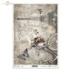 vintage, retro, kwiat, rower, damka, kosz z kwiatami, dekor, ornament, motyl, ćma, Paryż, Wieża Eifla, R725, flower, bicycle, basket of flowers, decor, ornament, butterfly, moth, Paris, Eifel Tower, Blume, Fahrrad, Blumenkorb, Dekor, Ornament, Schmetterli